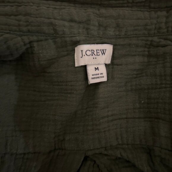 J.Crew Double Gauze Shirt Medium Olive Green - Picture 2 of 2